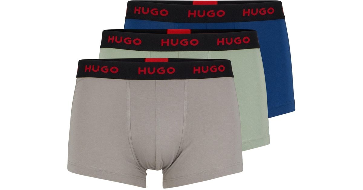 BOSS by HUGO BOSS Three-pack Of Logo-waistband Trunks In Stretch Cotton ...