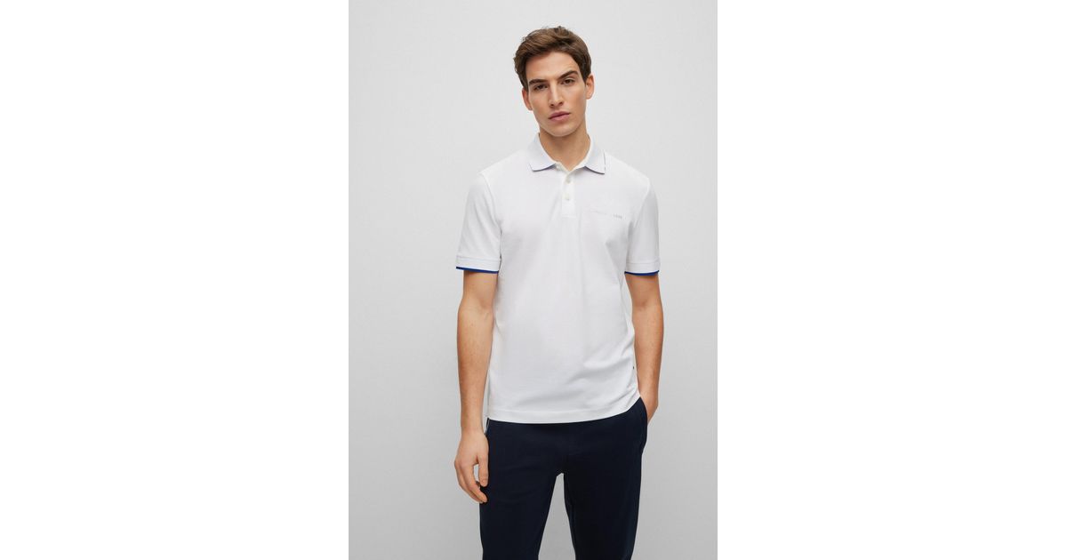 BOSS by HUGO BOSS Porsche X Stretch-cotton Polo Shirt With Capsule Logo in  White for Men | Lyst
