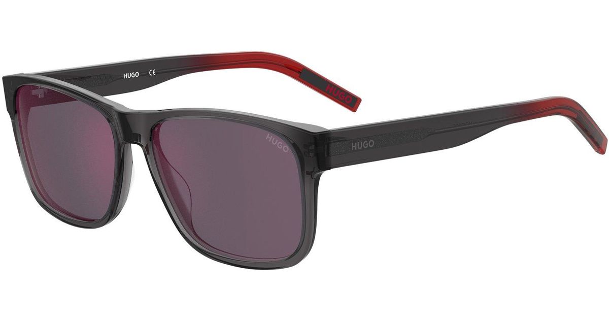 BOSS by HUGO BOSS Transparent acetate Sunglasses In Grey And Red