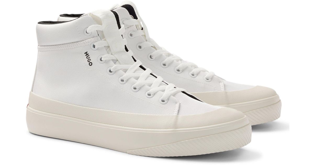 BOSS by HUGO BOSS Hightop Rubberbumper Trainers With Red Logo Label