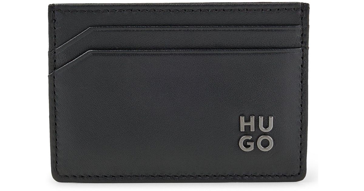 BOSS by HUGO BOSS Grainedleather Card Holder With Stacked Logo in Black for Men Lyst Canada
