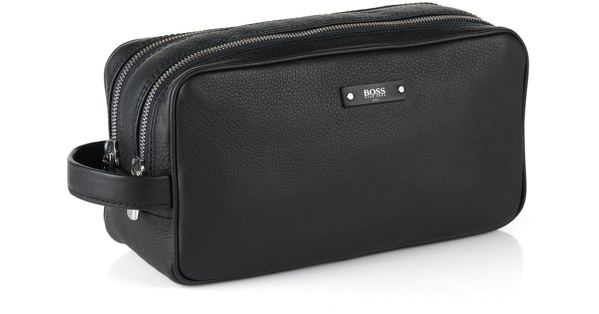 BOSS by Hugo Boss Leather Wash Bag 