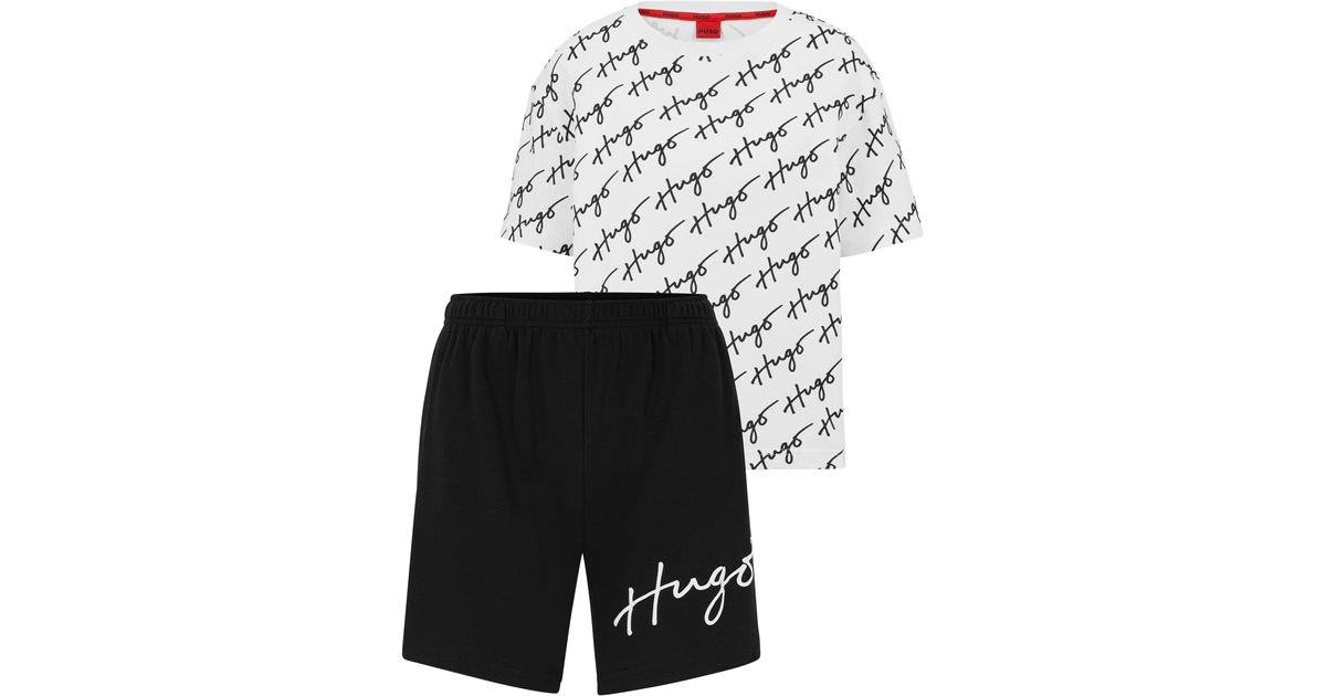 BOSS by HUGO BOSS Cotton Pajamas In A Relaxed Fit With Handwritten ...