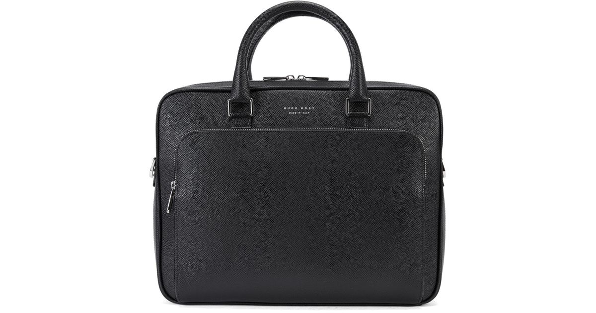 BOSS by HUGO BOSS Signature Collection Document Case In Palmellato Leather  in Black for Men - Lyst