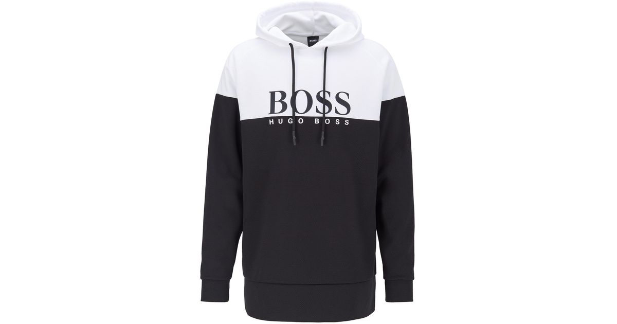 Boss By Hugo Boss Colour Block Hooded Loungewear Sweatshirt In