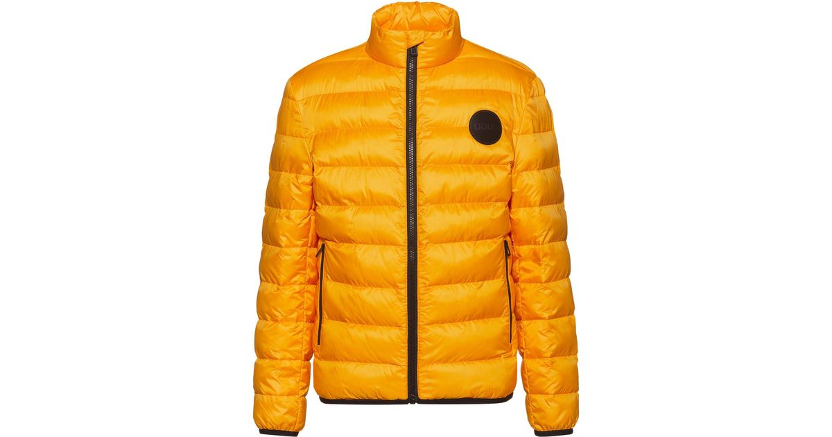 HUGO Recycled-fabric Puffer Jacket With Reverse-logo Patch in Orange for  Men | Lyst Australia