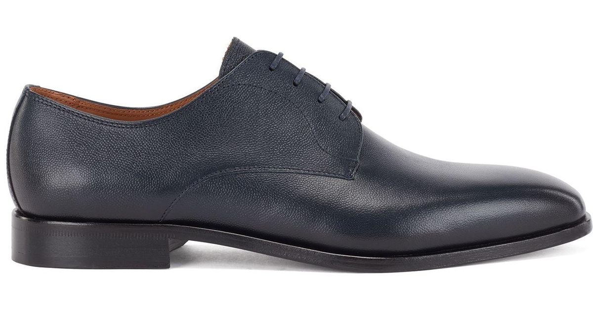 BOSS by HUGO BOSS Derby Shoes In Grained Structured Leather in Dark