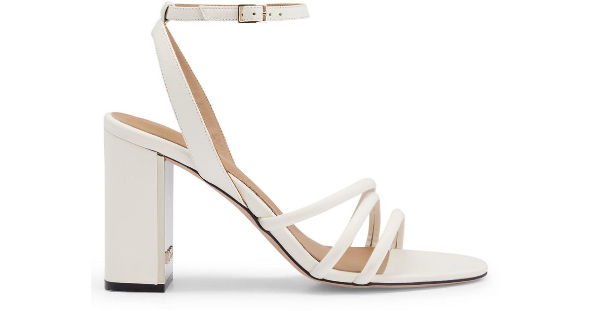 BOSS by HUGO BOSS Nappaleather Sandals With Block Heel And Straps in