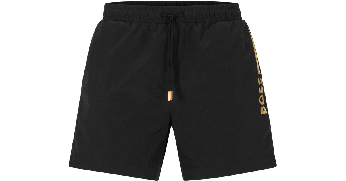 BOSS by HUGO BOSS Quick-drying Recycled-material Swim Shorts With ...