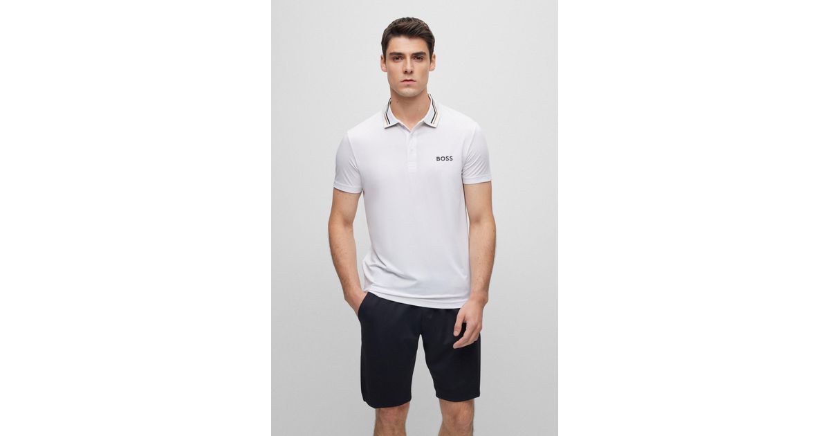 Hugo boss top white collar shirt