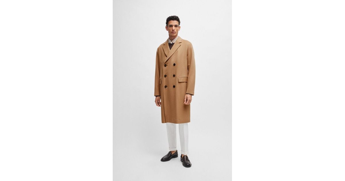 Boss camel coat cheap