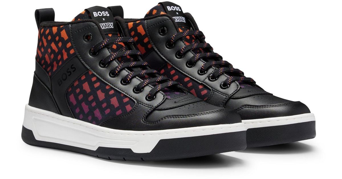 BOSS by HUGO BOSS X Khaby High-top Trainers With Gradient Monograms in ...