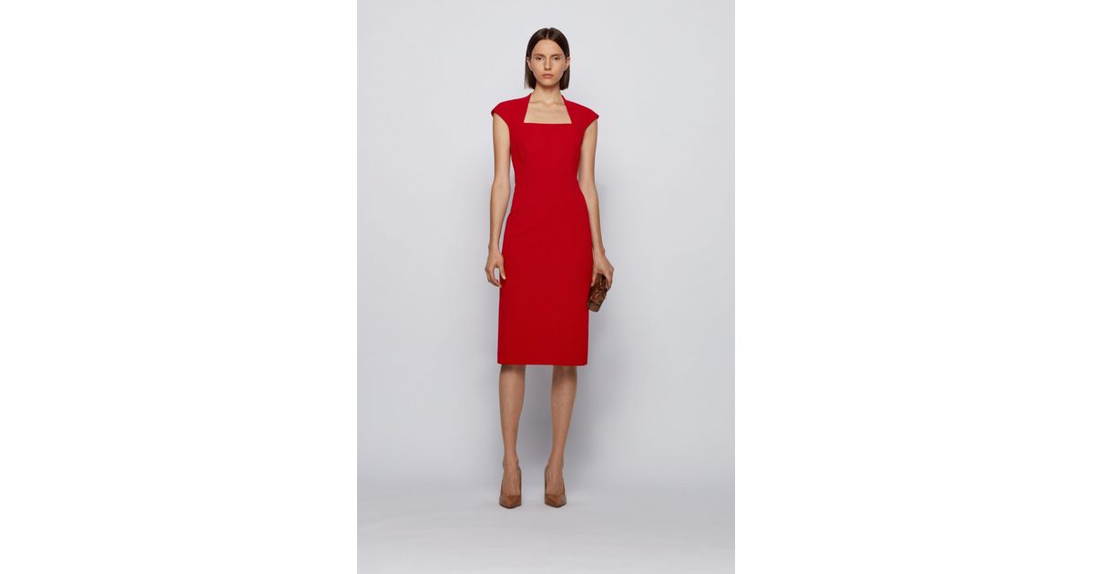 Hugo boss red dress cheap