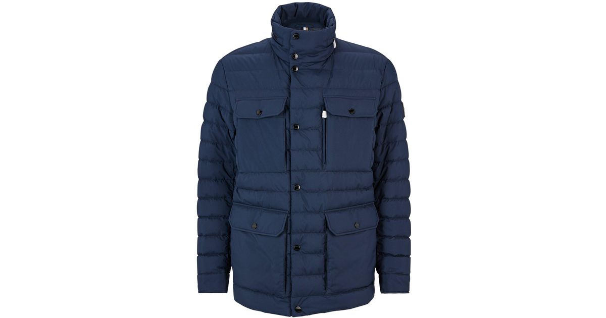 BOSS by HUGO BOSS Waterrepellent Down Jacket With Logo Badge in Dark