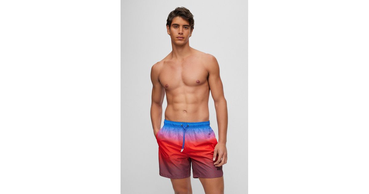 BOSS - Swim shorts with monogram print