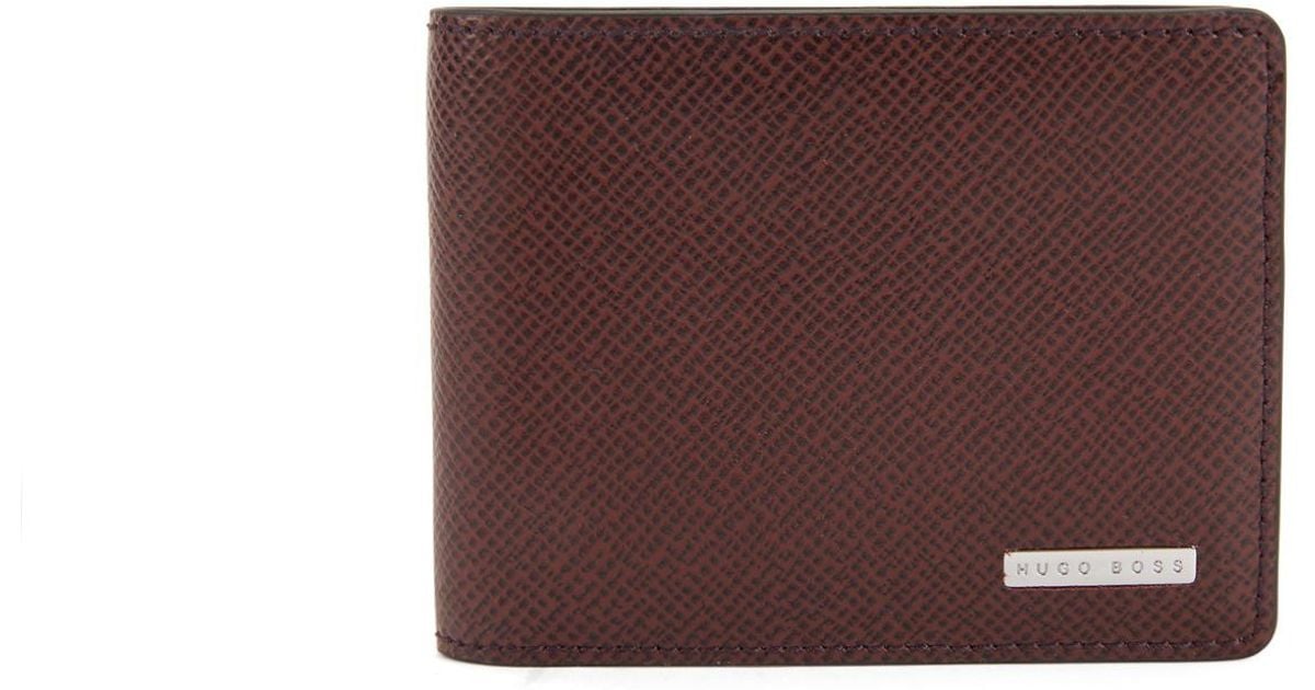 hugo boss brown leather wallet cheap online