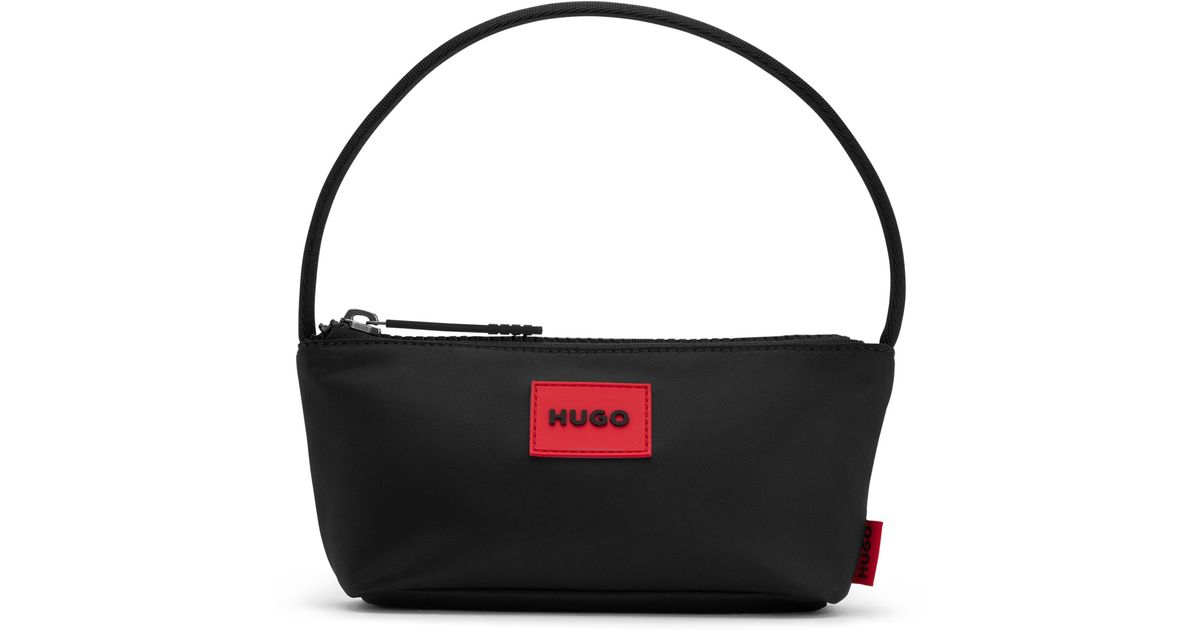 BOSS by HUGO BOSS Hobo Bag aus recyceltem Nylon mit rotem LogoEtikett