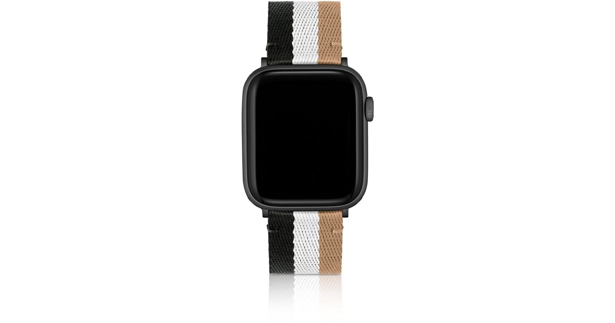 laser juni bereiken BOSS by HUGO BOSS Signature-stripe Strap For Apple Watch Men's Watches in  Black for Men | Lyst