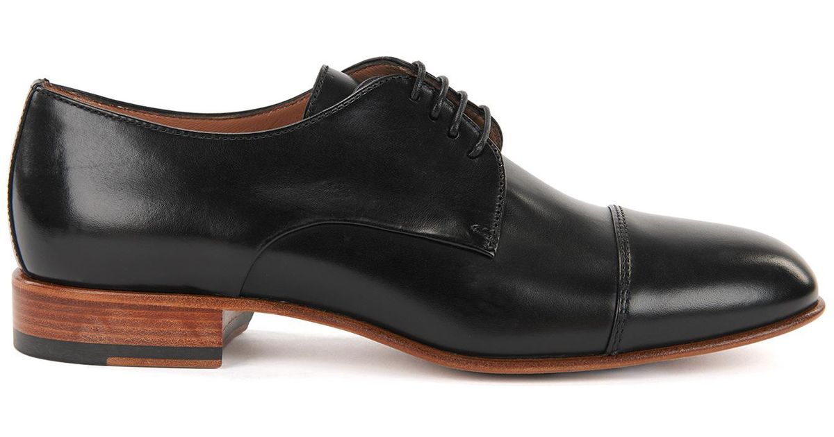 Boss Derby Shoes In Italian Calf Leather Black For Men Lyst