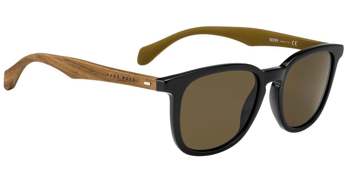 Manifesteren zeker Lounge BOSS by HUGO BOSS Wood Acetate Round Sunglasses | 0843s for Men | Lyst