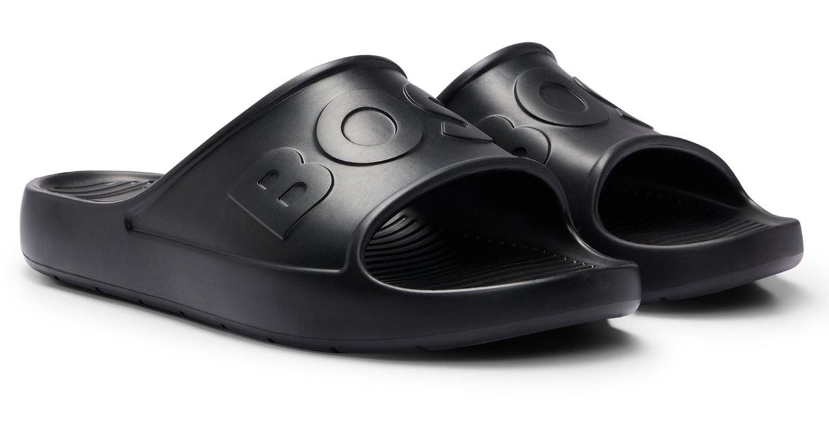 BOSS by HUGO BOSS Slippers Van Pvc Met Tonsurton Logodetails in het