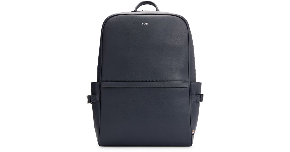 BOSS Backpack With Signature Stripe And Logo Detail in Blue