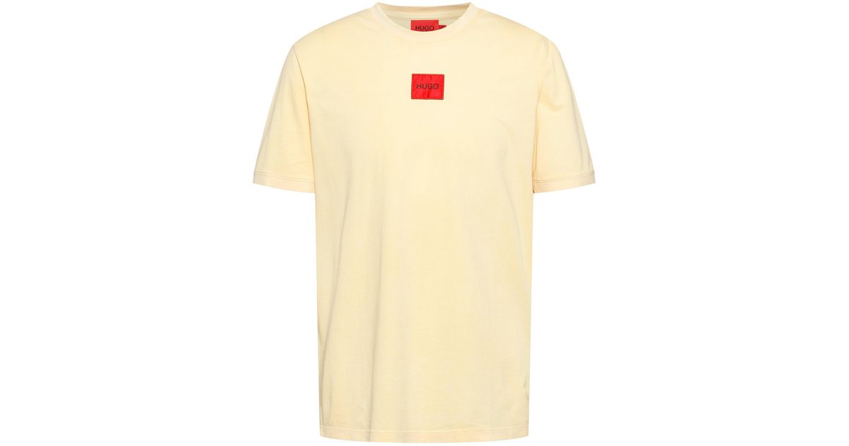 BOSS by HUGO BOSS Garment Dyed T Shirt In Cotton With Red Logo Label in ...