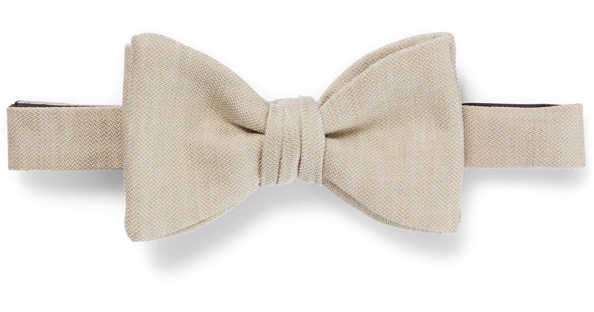 BOSS by HUGO BOSS Jacquard Bow Tie In A Linen Blend in White for Men