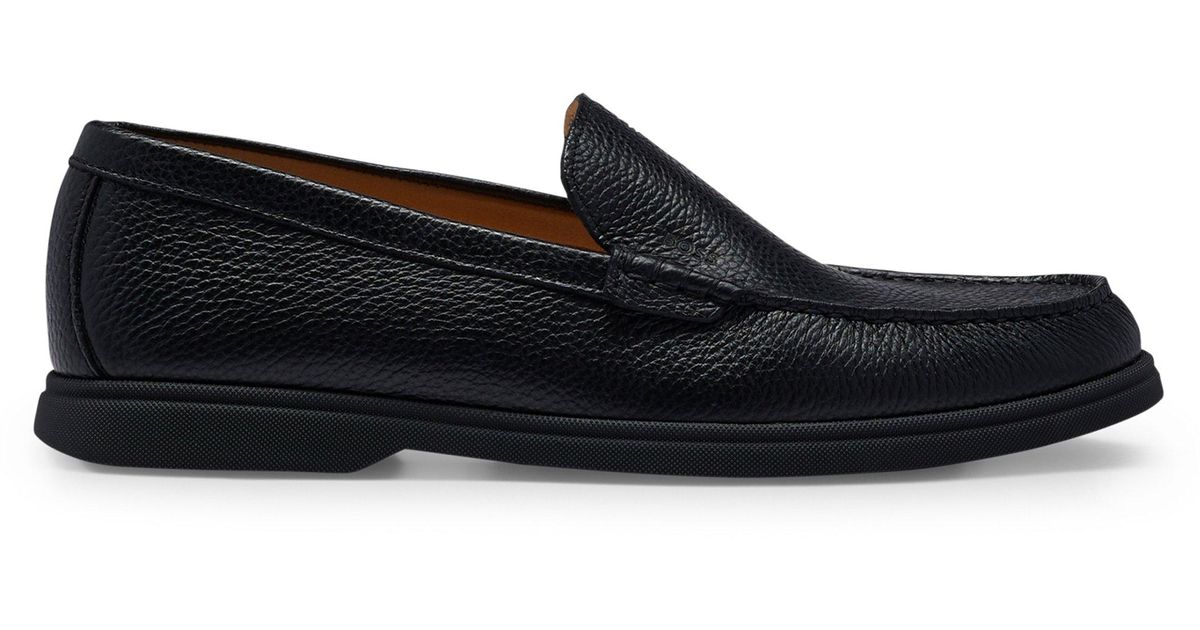 BOSS by HUGO BOSS Leather Moccasins With Tpu Outsole in Black for Men ...