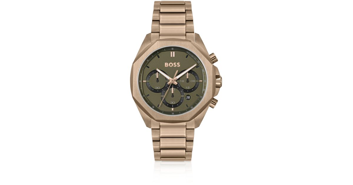 BOSS by HUGO BOSS Goldfarbener Chronograph mit Gliederarmband in