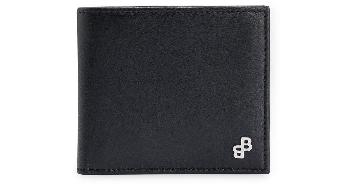 BOSS by HUGO BOSS Monogram-trim Leather Wallet With Coin Pocket in Black  for Men