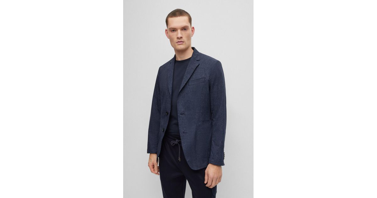 BOSS by HUGO BOSS Slim-fit Jacket In Washable Water-repellent Fabric in  Blue for Men | Lyst