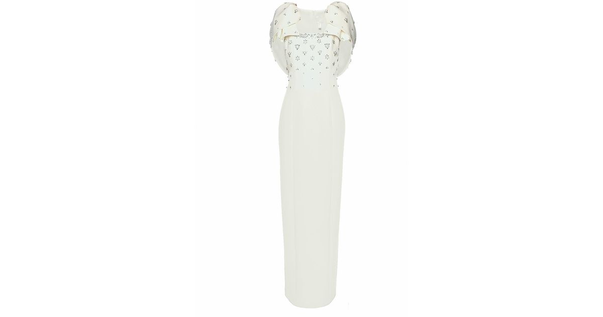 Huishan Zhang Adelaide Gown White Embellished Crepe | Lyst