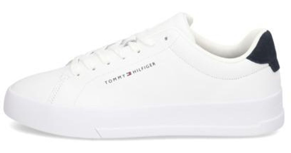 Tommy Hilfiger Th Court Leather Grain Ess in WeiB fur Herren Lyst AT