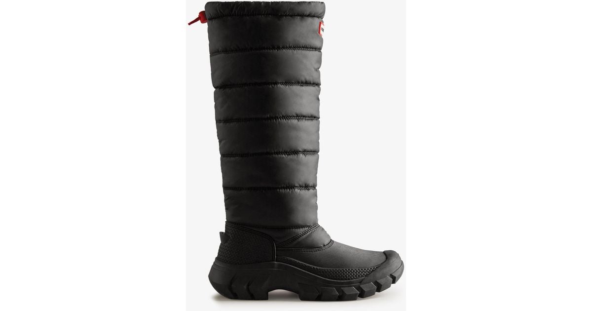 HUNTER Intrepid Insulated Tall Snow Boots in Black Lyst