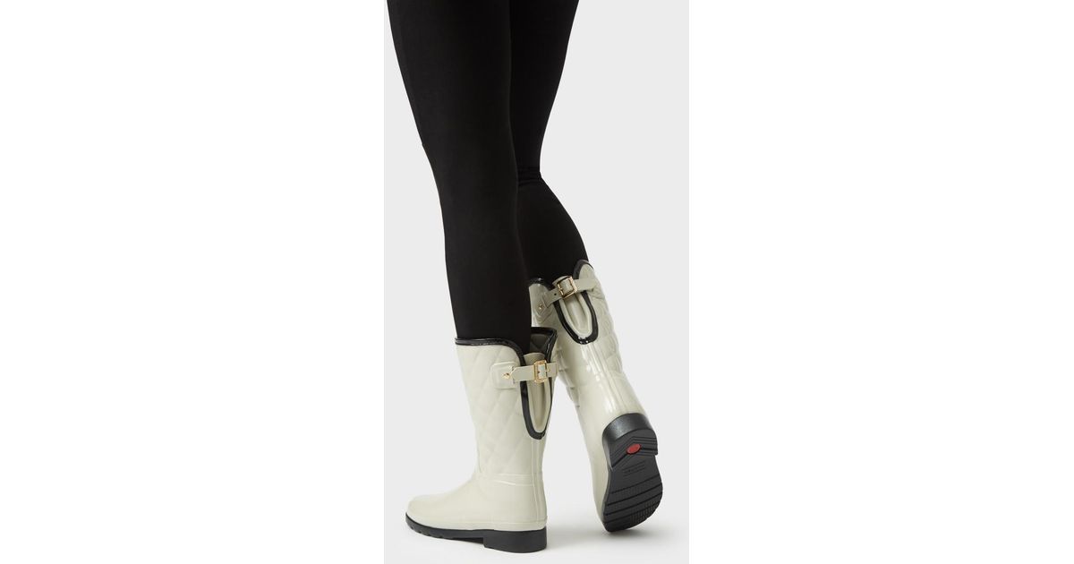 hunter original refined quilted gloss chelsea boot