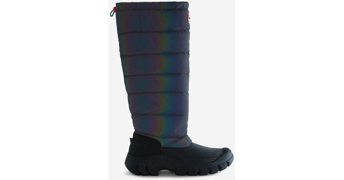 HUNTER Synthetic Intrepid Insulated Tall Nebula Snow Boots in Blue Lyst