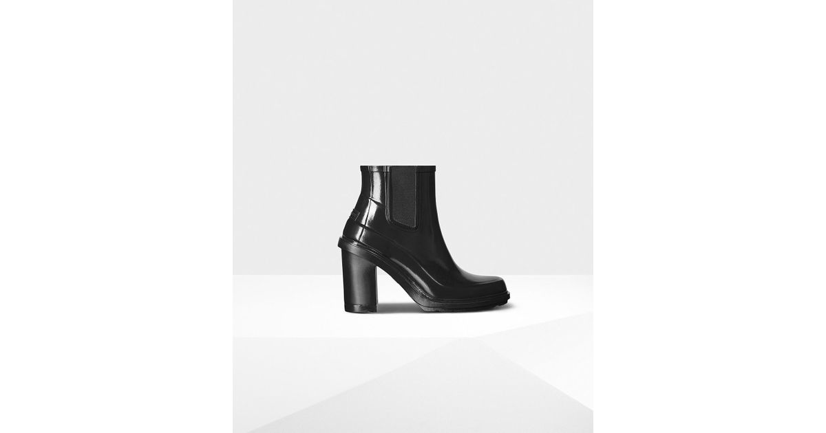 hunter high heel chelsea boots