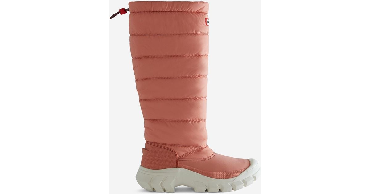 HUNTER Synthetic Intrepid Insulated Tall Snow Boots in Red Lyst