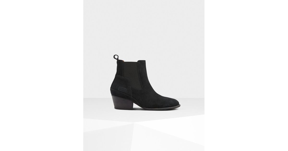 hunter suede ankle boots