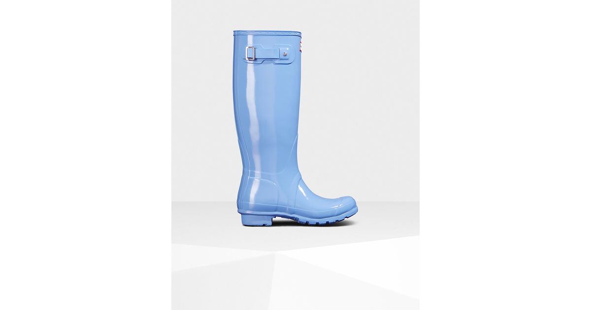 vivid blue hunter boots