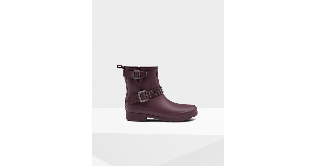 hunter studded biker boots