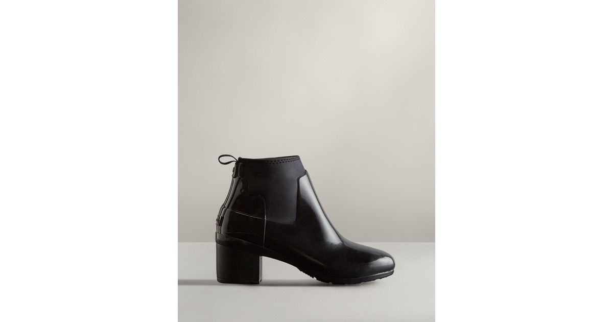 hunter mid heel boots