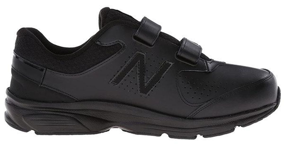 New Balance Leather S Wide Fit Mw411hk2 Velcro Trainers in Black - Lyst
