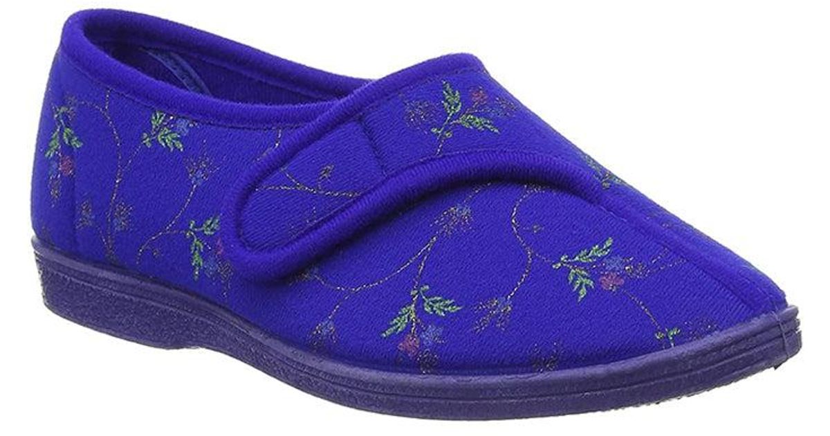 Comfylux S Wide Fit Sleepers Dora Slippers in Blue | Lyst
