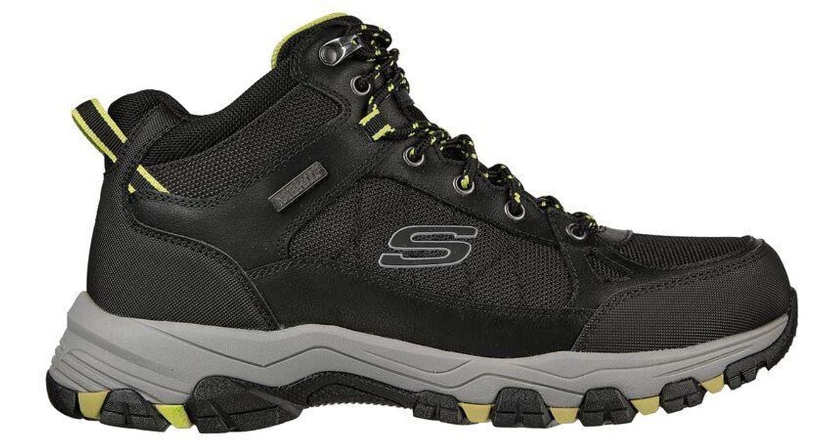 Skechers 's Wide Fit 204477 Selmen Melano Hiking Boots in Black for Men
