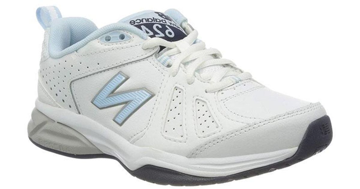 New Balance Leather S Wide Fit Wx624wb5 Cross Trainers in White Blue (Blue) Lyst UK