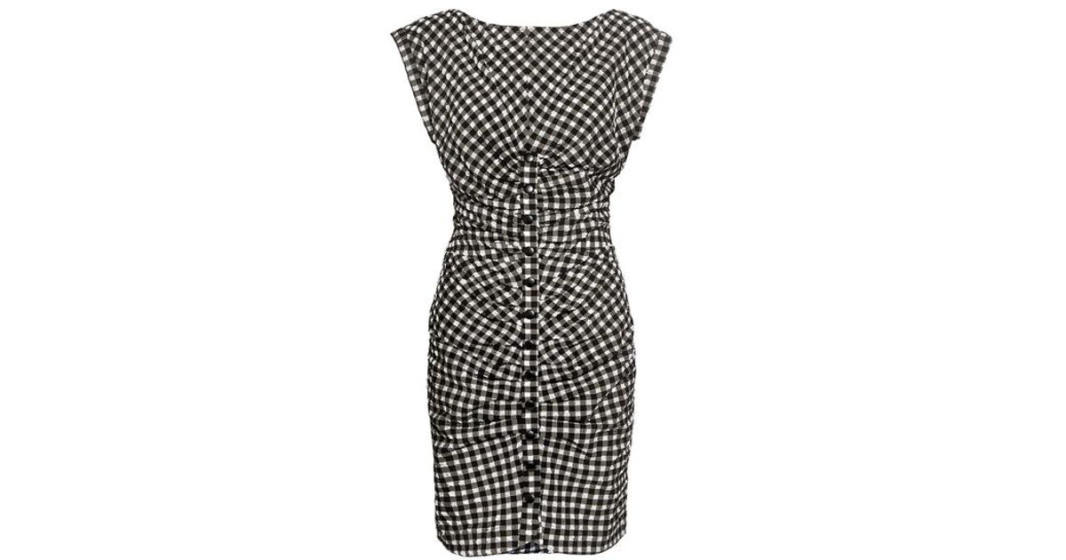 black and white gingham mini dress