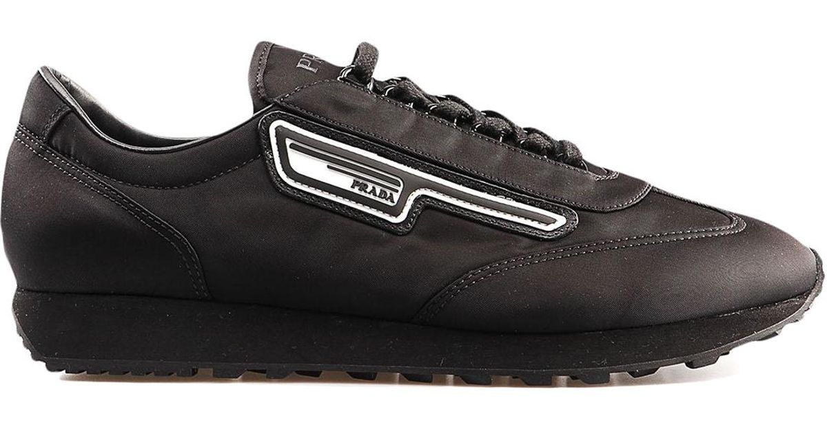 prada milano sneakers black