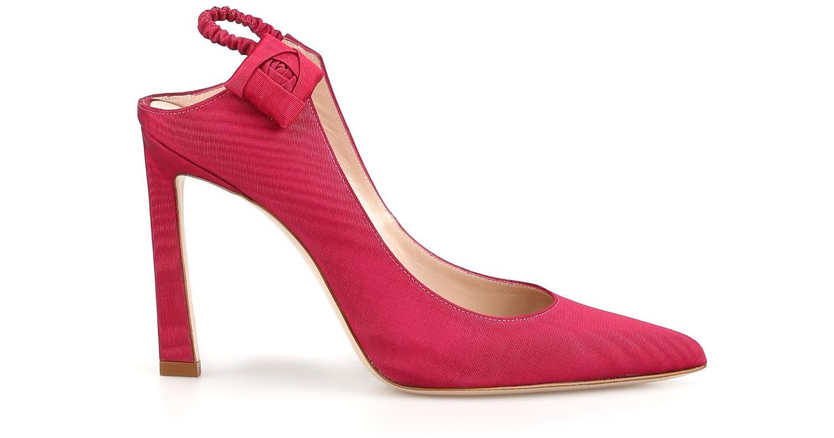 Stuart Weitzman Leather Rossana Slingback Court Shoes in Red Lyst